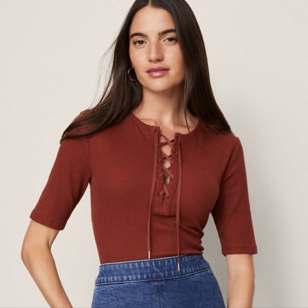 Ann Taylor Lace-Up Top